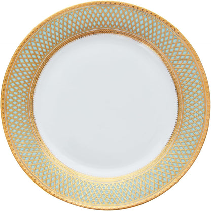 Porcelain Dinnerware Set with Real Gold Trim (Geometric Pattern, Service for 8)5
