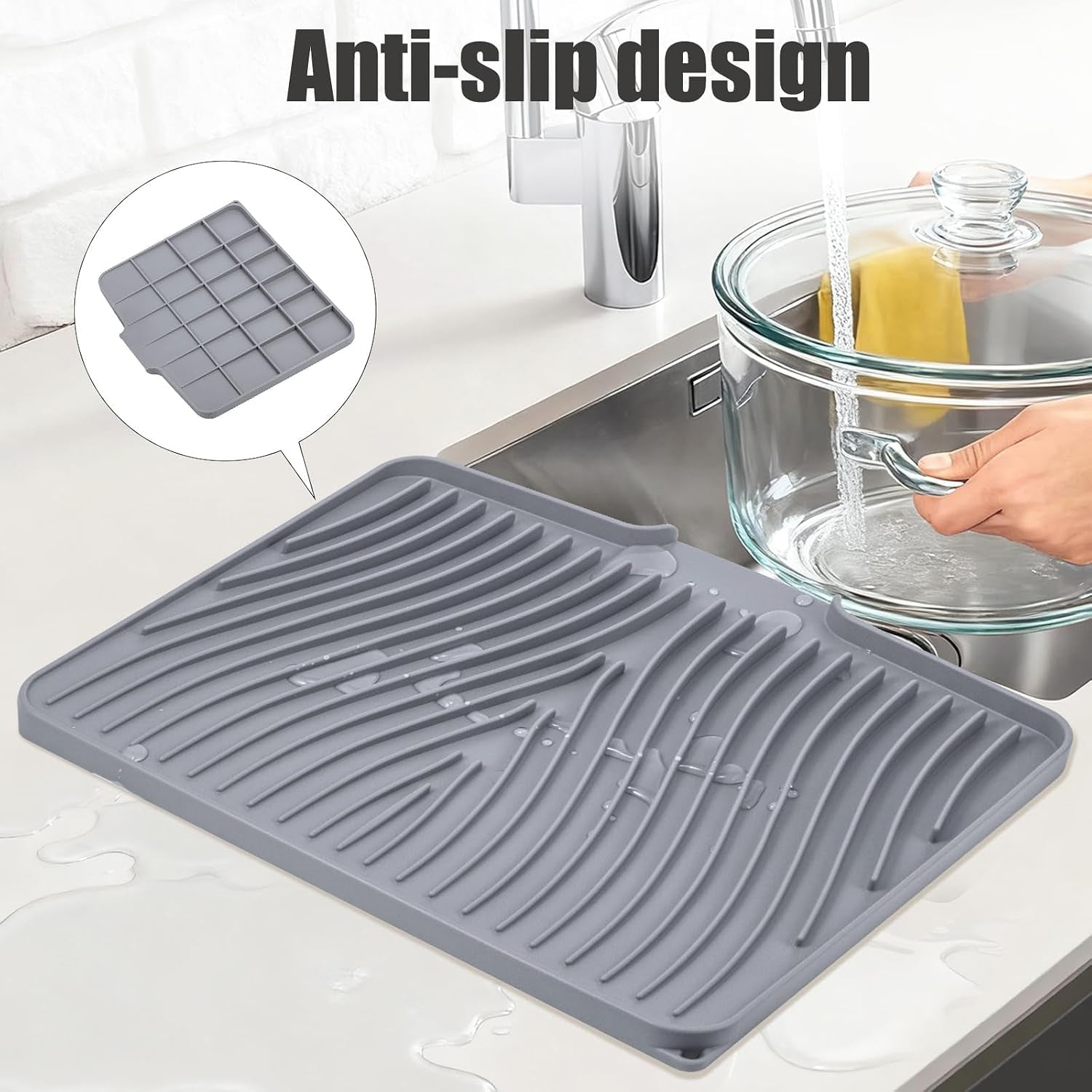 silicone-dish-drying-mat-for-kitchen-counter-grey-1pcs-16-x-12-heat-resistant-non-slip-dish-drain-pad-with-built-in-drain-dishwasher-safe-quick-dry-hangable-roll-up-for-storage