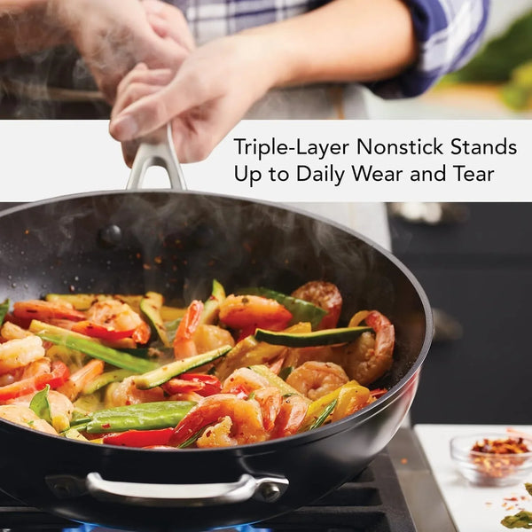 Kitchenaid Hard-Anodized Induction Nonstick Stir Fry Pan/Wok with Helper Handle, 12.25-Inch, Matte Black3