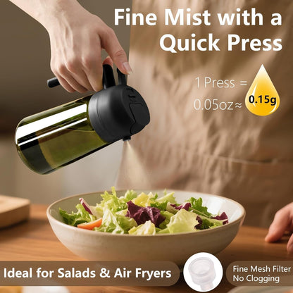 Olive Oil Sprayer for Cooking 16Oz/470Ml | Glass Light-Proof Oil Pourer for Kitchen with Stickers for Air Fryer, Cooking, Salad, BBQ with Stickers3