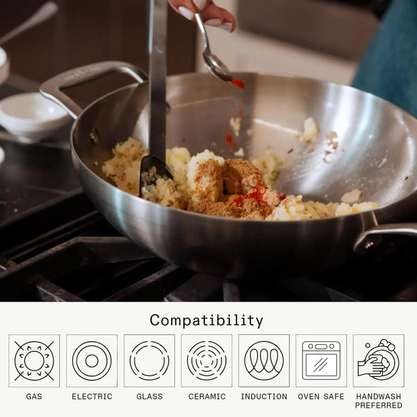 Made in Cookware - 10" Stainless Steel Kadai Pan - 5 Ply Stainless Clad - Professional Cookware - Induction Compatible4