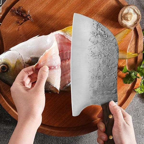 Meat Cleaver Knife, 8 Inch Handmade Kitchen Knife Chef Knife High-Carbon Meat Vegetable Chopper Traditional Butcher Cleaver Slicing Knife Cooking Tools6