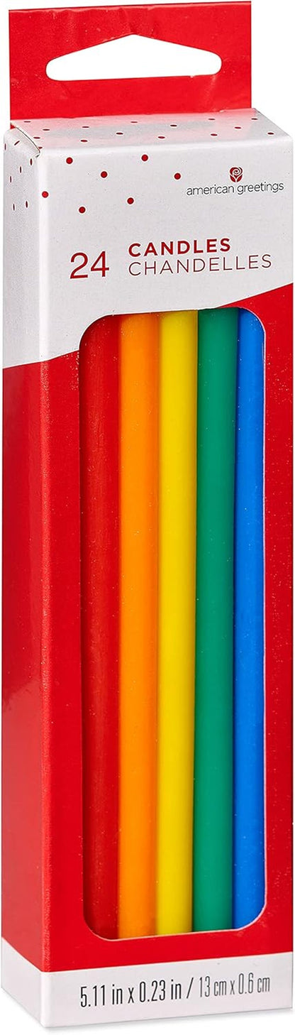 Birthday Candles, Long Thin Multicolored (24-Count)2