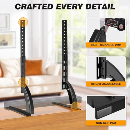 TV Stand Mount, Universal Tabletop for 22-65 Inch Flat Screen Tvs | Height Adjustable TV Base, Strong TV Legs Holds up to 88Lbs, Max VESA 800 X 500Mm, Plasma LCD LED5