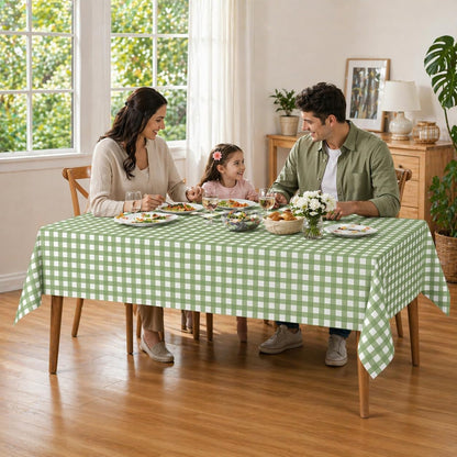 3 Pcs Sage Green Gingham Tablecloths, Checkered Table Covers 54 X 108 Inch | Green and White Checkered Tablecloths, Disposable Waterproof for Baby & Bridal Shower Picnic Camping Barbecue Birthday Party6