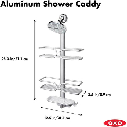 OXO Good Grips 3-Tier Aluminum Shower Caddy, Bathroom Organization10
