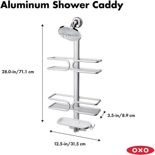 OXO Good Grips 3-Tier Aluminum Shower Caddy, Bathroom Organization10
