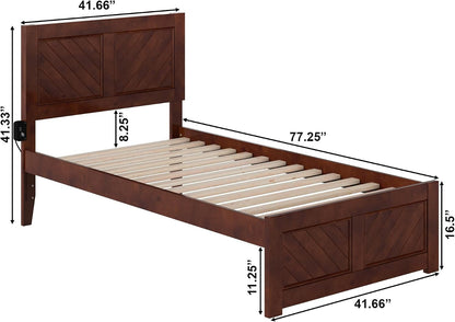 , Canyon Twin Platform Bed with Matching Footboard, Walnut2