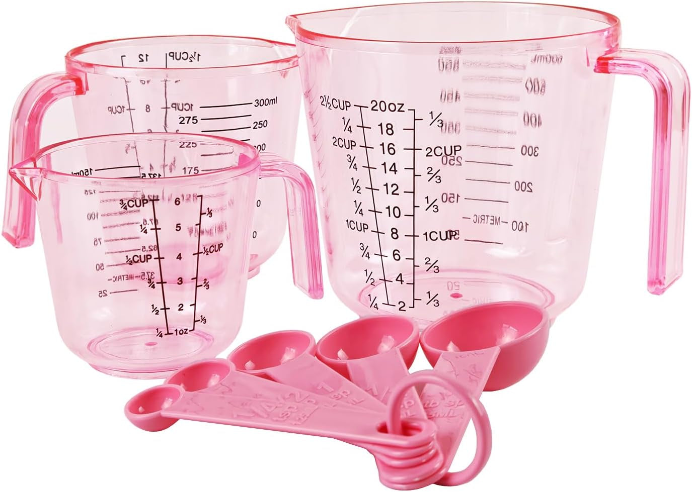 pink-plastic-measuring-cup-measuring-spoon-set-3-stackable-liquid-measuring-cups-150-300-600ml-and-5-spoons-1-25-15ml-used-to-create-pink-kitchen-themes-baking-cooking