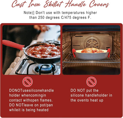6 Pack Cast Iron Handle Cover | Wine, Silicone Pot Handle Cover Heat Resistant, Pan Handle Sleeve for Cast Iron Skillet, for Pots and Pans, Honeycomb Design5