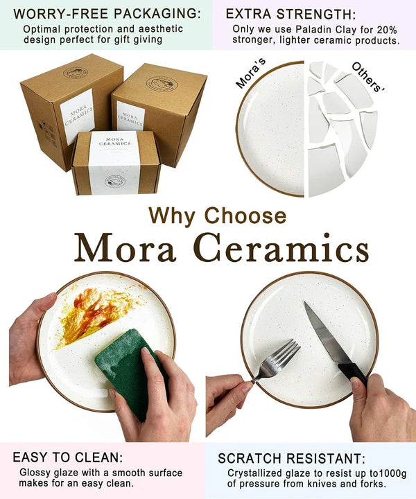 Mora Ceramic Deep Fluted Pie Dish for Baking - 9 Inch Porcelain Pie Plate for Apple, Quiche, Pot Pies, Tart, Etc. - Modern Farmhouse Style - Vanilla White8