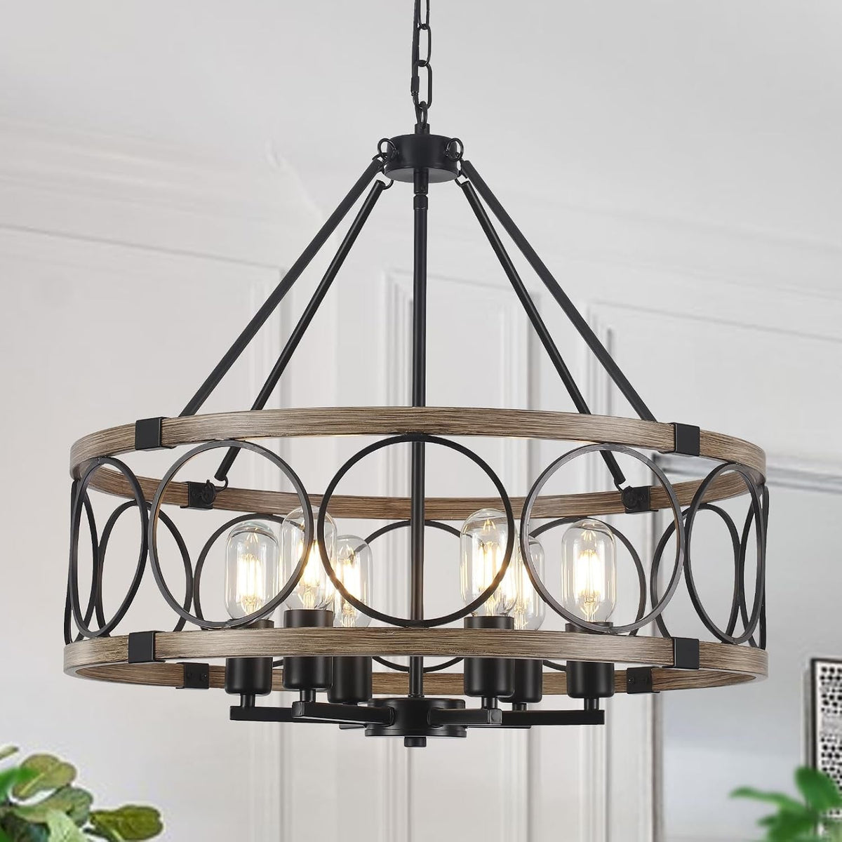 6-light-farmhouse-chandelier-for-dining-room-21-65-black-rustic-industrial-drum-chandeliers-imitation-wood-grain-pendant-light-fixture-for-kitchen-island-entryway-foyer-bedroom-hallway-e26-metal
