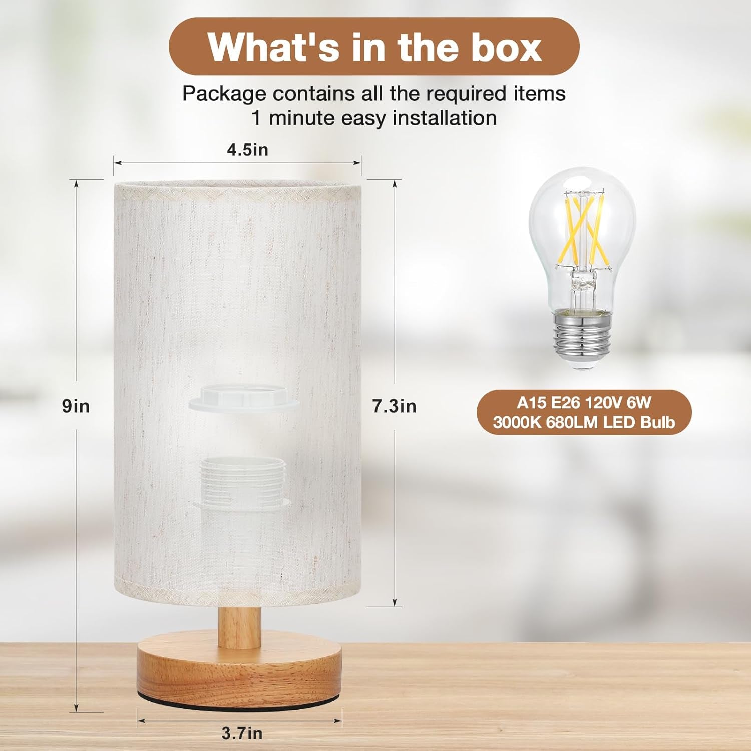 9-small-table-lamp-for-bedroom-inline-control-with-3000k-blub-cream-shade-and-wood-base-680-lumens-easy-assembly-minimalist-design-e26-for-kitchen-for-kids-room