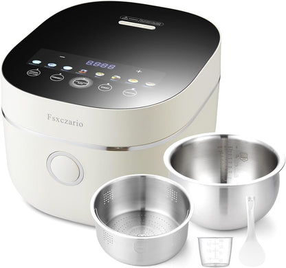 Rice Cooker 4L Low Carb with Nonstick Stainless Steel Inner Pot, 8-Cup LED Display Rice Maker, 24-Hr Delay Timer & 8-Hr Keep for White Rice/Porridge1