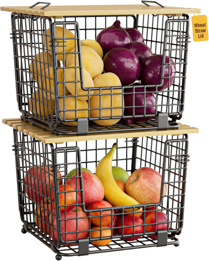 2 Pack Stackable Potato Onion Bins, Pantry Organizers and Storage1