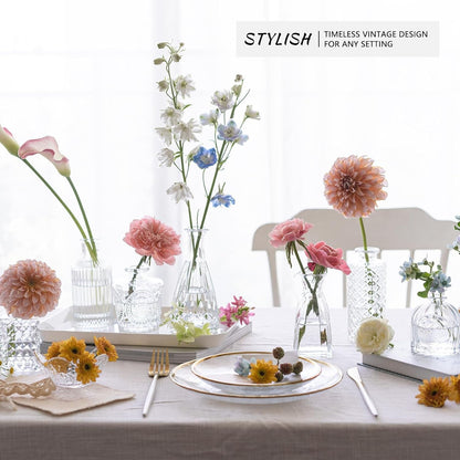 12Pcs Glass Bud Vase Set, Clear Small Flower Vases for Centerpieces5