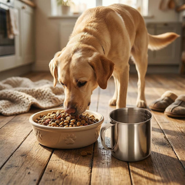 Dog Food Scoop 1.5 Cup, 304 Stainless Steel Dog Food Measuring Cup with Handle Durable Dog-Cat Pet Food Scoop Cup 1 1/2 Cups Measuring Scoops for Dogs, Cats, Birds, Rabbits for Dry Food and Treats7