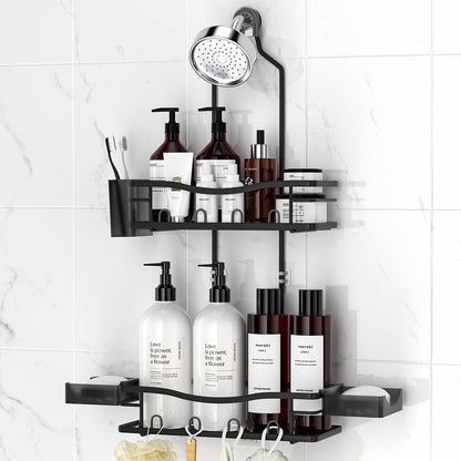 Rustproof Shower Caddy Hanging with Soap Holders for Bathroom, Black1