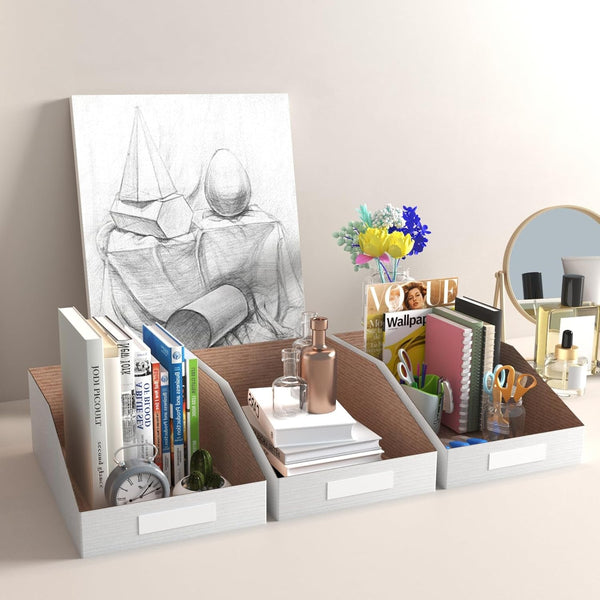 Cardboard Storage Bins Boxes 35 Packs 12X8X4.5 Inches, Easy Assembly Pantry Organizer Bins for Shelf, White4