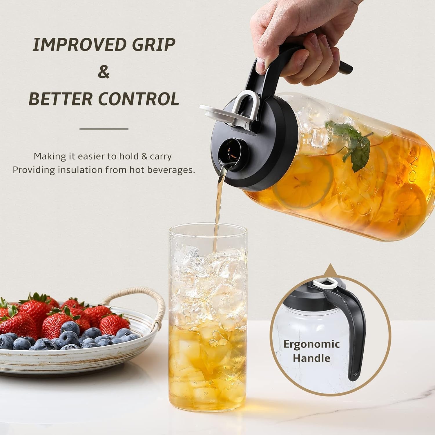 set-of-2-glass-pitcher-with-lid-2-quart-mason-jar-pitcher-with-filter-lid-wide-mouth-jar-leak-proof-water-jug-heavy-duty-container-for-water-juice-milk-tea-iced-coffee-and-drinks