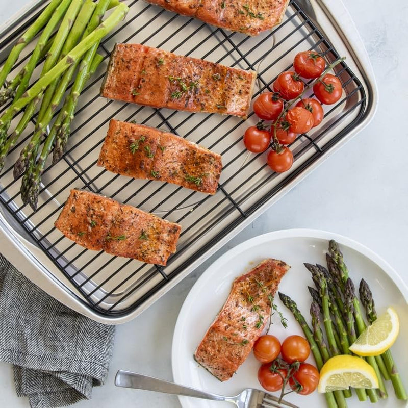 oven-crisp-baking-tray-2pc-set-includes-pan-and-rack-natural-aluminum-for-air-frying-crisping-broiling-baking-cooking-surface-17-x-12-inches