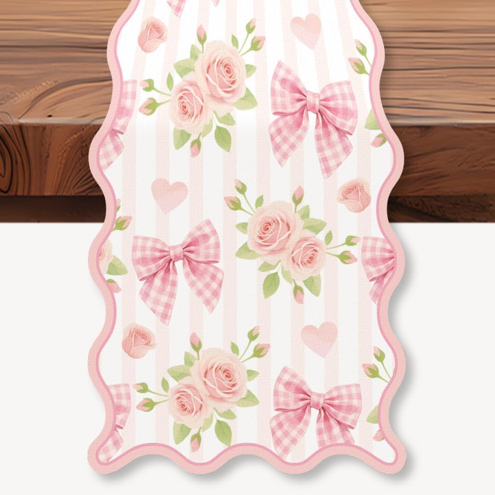 pink-bowknot-floral-love-hearts-table-runner-decoration-72x13-inch