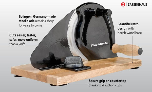 Original Classic Adjustable Bread Slicer for Uniform Slices - Bread Slicer for Homemade Bread - 18/8 Stainless Steel Blade Sourdough Cutter - Cream, 11.75" X 8"4