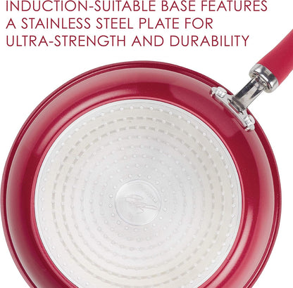 Create Delicious Deep Nonstick Frying Pan / Fry Pan / Skillet - 12.5 Inch, Red3