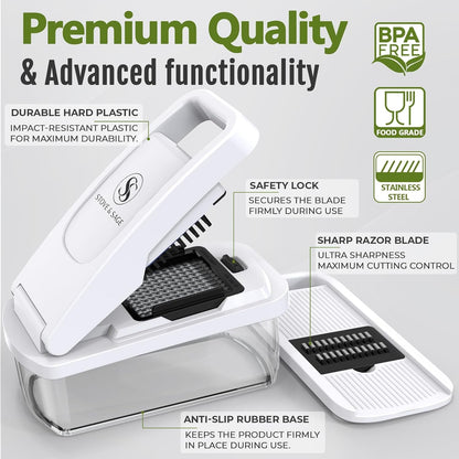 Multifunctional Vegetable Chopper & Mandoline Slicer, Veggie Chopper2