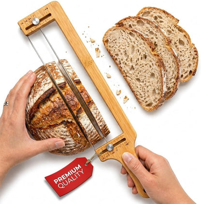 Premium Adjustable Bread Slicer Knife with Guide for Even Slices Perfect for Sourdough, Homemade Loaves Durable Artisan Bread Cutting Tool Essential Kitchen Gadget for Bakers and Home Chefs1
