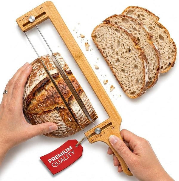 Premium Adjustable Bread Slicer Knife with Guide for Even Slices Perfect for Sourdough, Homemade Loaves Durable Artisan Bread Cutting Tool Essential Kitchen Gadget for Bakers and Home Chefs1