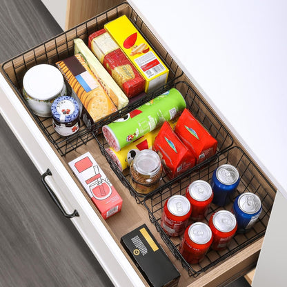 6 Pack Wire Baskets for Pantry Organization and Storage, Kitchen Organizer, 2 Xxlarge & 2 Xlarge & 2 Large6