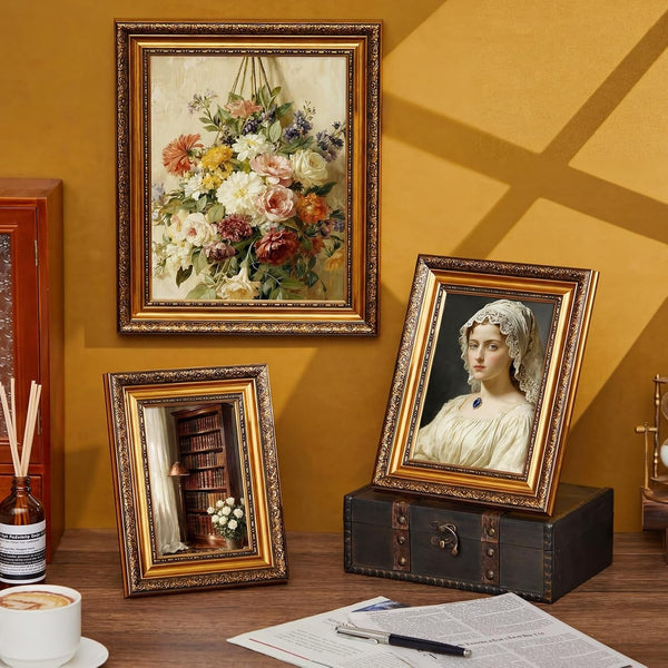 8 Pcs Bronze Vintage Picture Frames (8X10, 5X7, 4X6)7