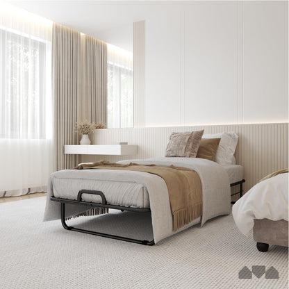 Deluxe Diplomat Folding Bed with Mattress for Adults, Twin Size, Portable Foldable Bed with Luxurious Memory Foam Mattress & Super Strong Frame, 75” X 38", Fold Up, Roll Away, & Hideaway2