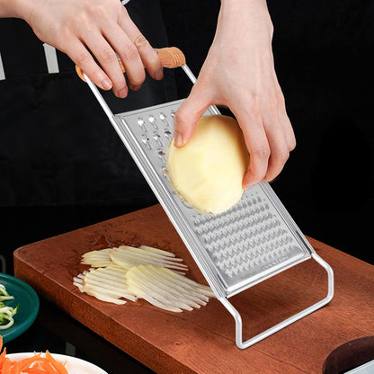 2Pcs Stainless Steel Multifunction Kitchen Grater and Slicer Set, Handheld Vegetable Grater for Potato, Carrot, Cheese, Countertop Food Shredder Tool for Home Cooking5