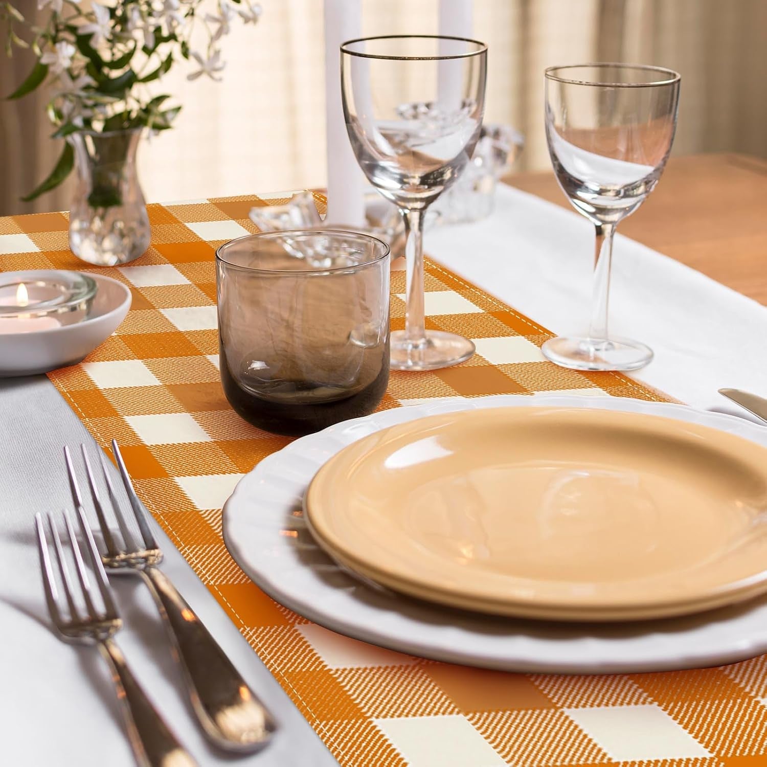 fall-table-runner-72-x-13-inch-thanksgiving-decorations-linen-burlap-orange-buffalo-check-plaid-table-cover-for-autumn-thanksgiving-day-seasonal-farmhouse-table-decor-for-kitchen-dining-fireplace