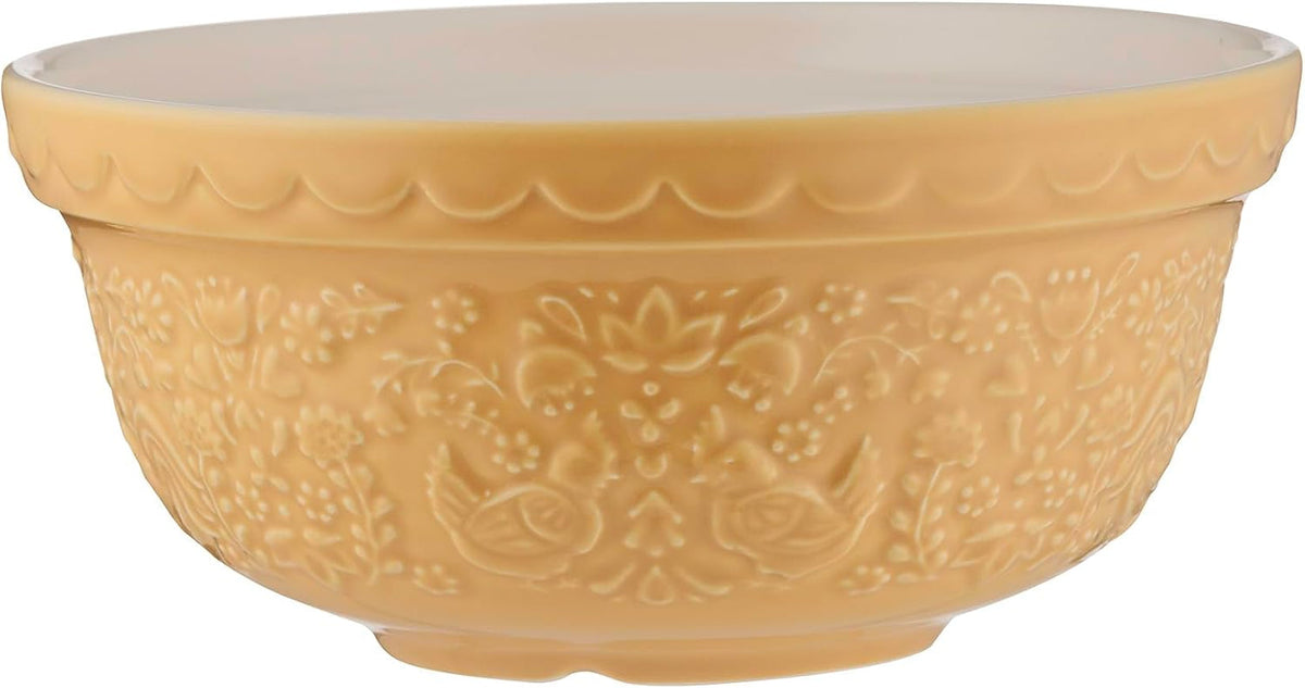 home-to-roost-mixing-bowl-21cm-1-1-litre-earthenware-bowl-with-embossed-hen-cockerel-design-ideal-for-smaller-batches-of-dough-pastry-cake-dishwasher-safe