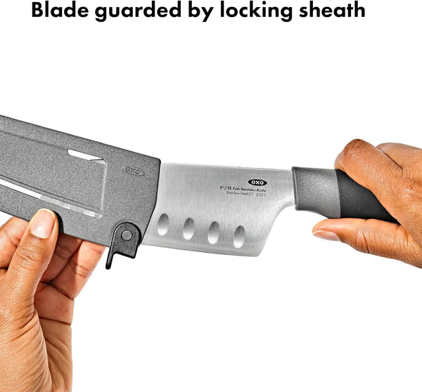 OXO Good Grips 5 in Santoku Knife with Locking Sheath4