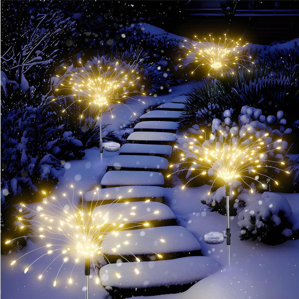 Solar Fireworks Lights Outdoor Waterproof Garden Fairy Light outside Solar Sparkles Landscape Lights 120 LED Decorative Outdoor for Backyard Patio Pathway Lawn Party Walkway Decor, 4 Pack8