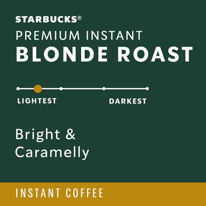 Starbucks Premium Instant Coffee Blonde Roast, 3 Tins 3.17 Oz | 100% Arabica Premium Instant and Microground Coffee; Blonde Roast; 3 Tins, 3.17 Oz Each3
