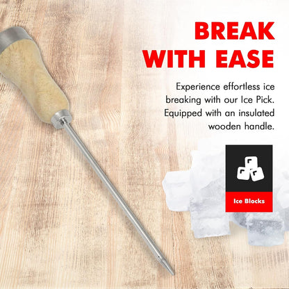 '- Select Wood Handle Ice Pick, Plated Steel Ice Breaking Tool with Wooden Handle, 10 Inches in Length 6 Inch Blade, Great for Breaking Ice in Freezer3