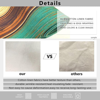 Table Runner and Placemats Set of 6, Abstract Yellow4