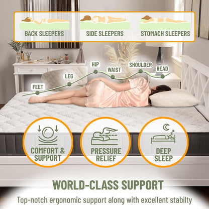 9" Hybrid Twin Mattress - Firm - Made in USA - Individually Pocketed Coils & Certipur-Us Foam - Fiberglass-Free - Bed in a Box3