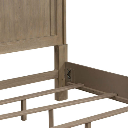 Liberty Furniture Magnolia Manor King Panel Bed Traditional Bedroom Wood Bed Frame - Weathered Bisque8