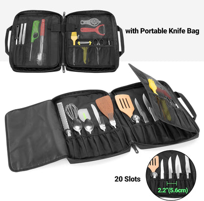 Large Knife Backpack & Chef Bag, 12 + 23 Slots, Knife Not Included2