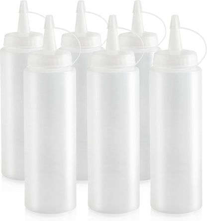 Squeeze Bottles, Plastic, 8 Oz, Clear, Pack of 62