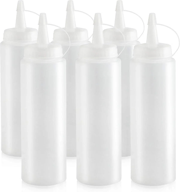 Squeeze Bottles, Plastic, 8 Oz, Clear, Pack of 62