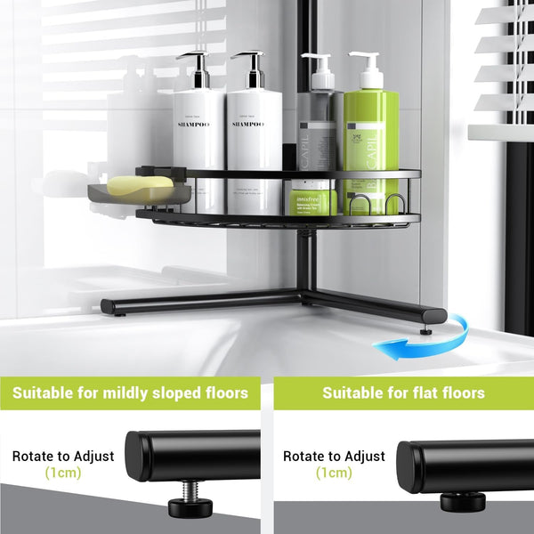 Standing Shower Caddy Corner - Rustproof Bathroom Shower Stand Shelf5