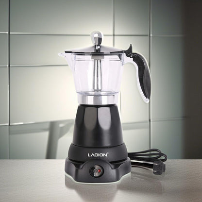 Cuban Coffee Maker, 6 or 3Cup Electric Espresso Coffee Maker | Portable Cafeteras Electricas Modernas, Electric Moka Pot with Detachable Base & Overheat Protection, Coffee Gift5