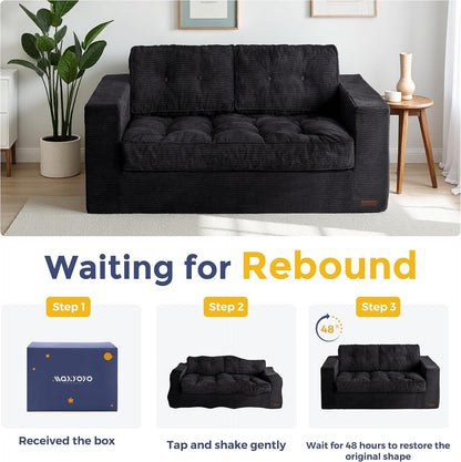 Loveseat Sofa Couch, Upholstered Bean Bag Chair Cloud Seat7